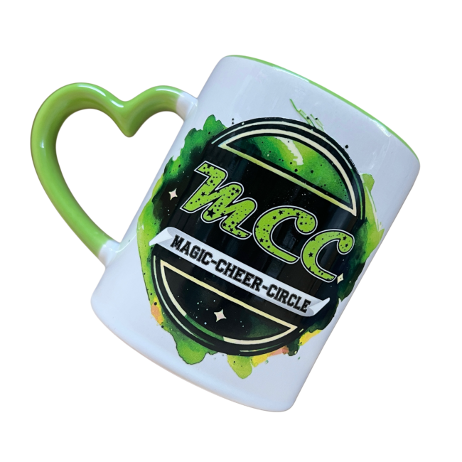 Tasse 330ml Herzgriff grün - Design MCCPlanet